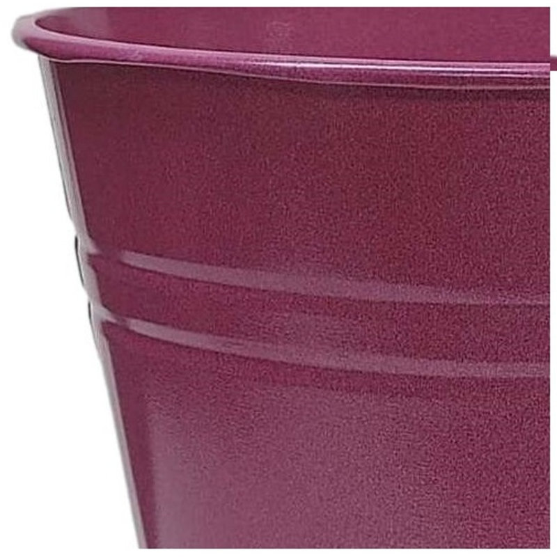 Jardinière en acier émaillé galvanisé, vase pour plantes de 8 po, rose cendré. Ensemble de deux, Mauve
