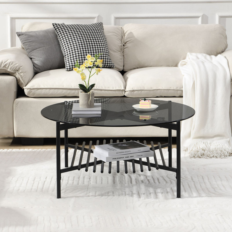 80cm Glass Top Console Table