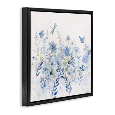 Délicat jardin floral bleu