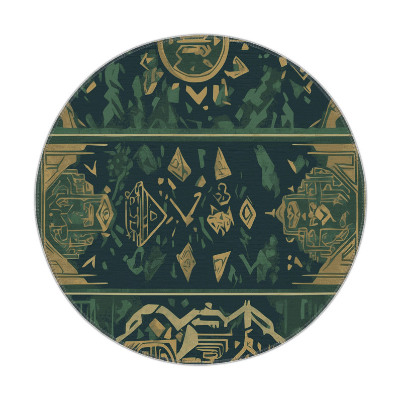 Hero's Crest Indoor And Outdoor Area Rug, Round 5'