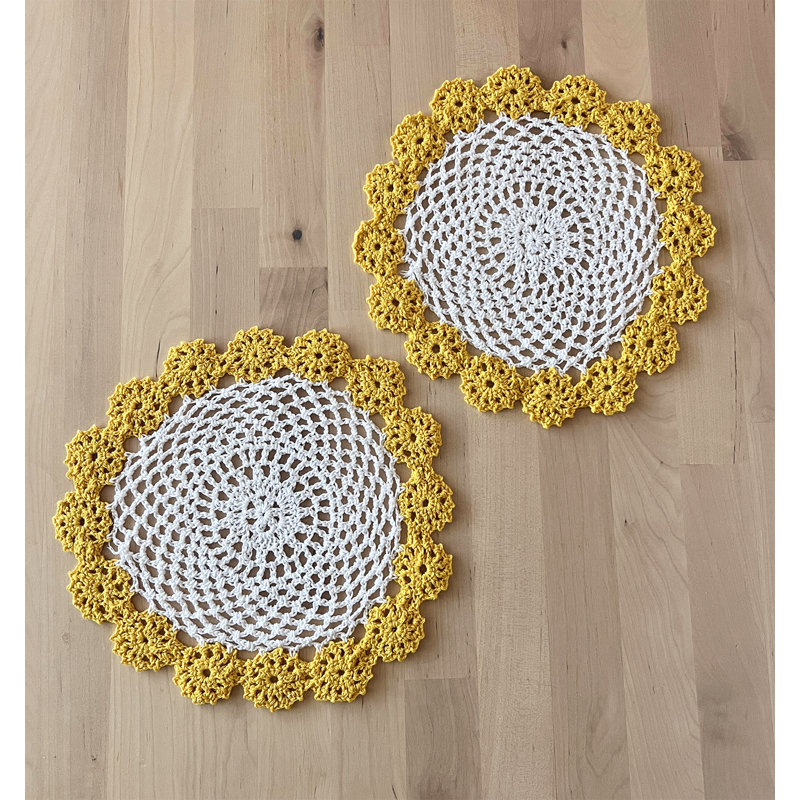Accessoire de table en coton Farlee, Jaune