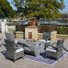 Ensemble de patio complet 5 pièces avec coussins