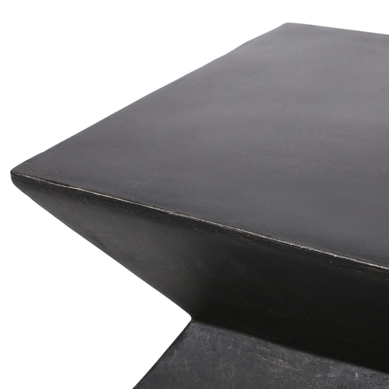 Geometric Lightweight Concrete Side Table - Copper Colored, Outdoor Use, 15.22"w X 15.22"d 19.43"h, And Attractive Modern Sideboard Shape, Copper, Practical