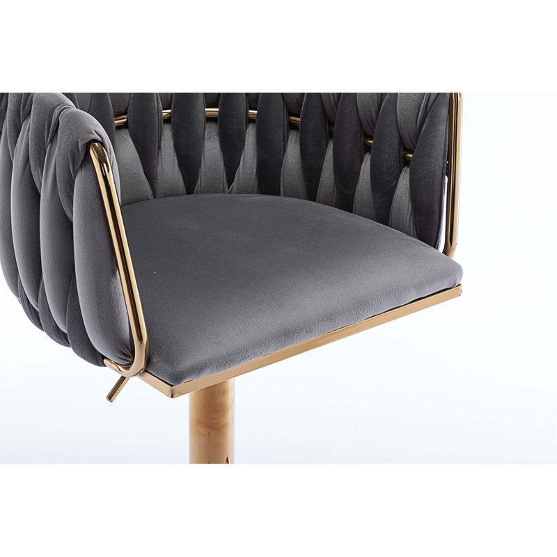 Ensemble de 2 tabourets pivotants à hauteur réglable, Gris