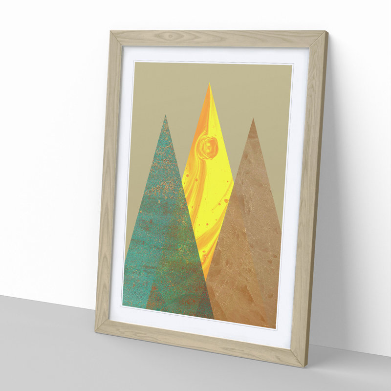 Composition 7 - Picture Frame Graphic Art, 90cm H x 65cm W x 2cm D, Oak