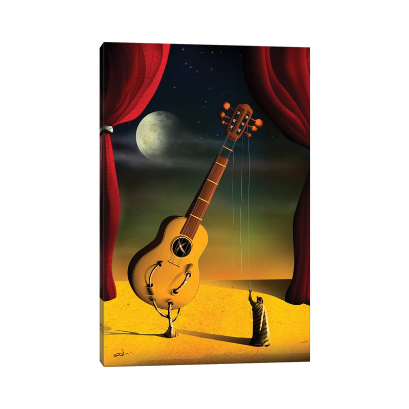 Violao (Guitar) by Marcel Caram - Print on Canvas, 101.6 cm H x 66.04 cm W x 1.91 cm D, Wrapped Canvas