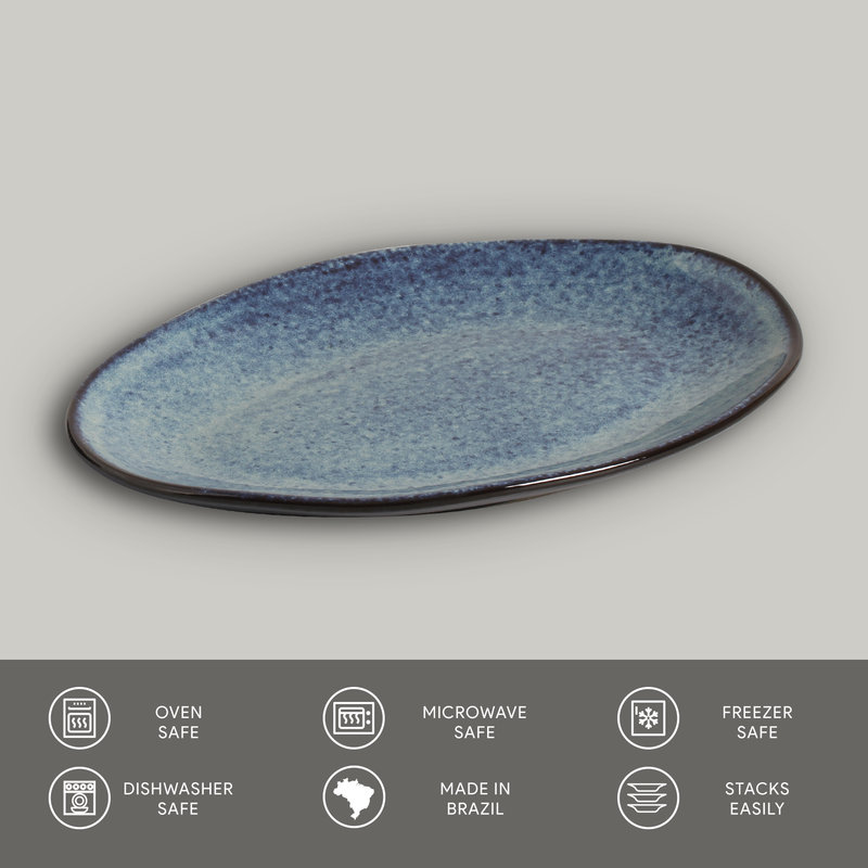 Assiette à salade ou à dessert en grès de 8,86 po Denim Commercial