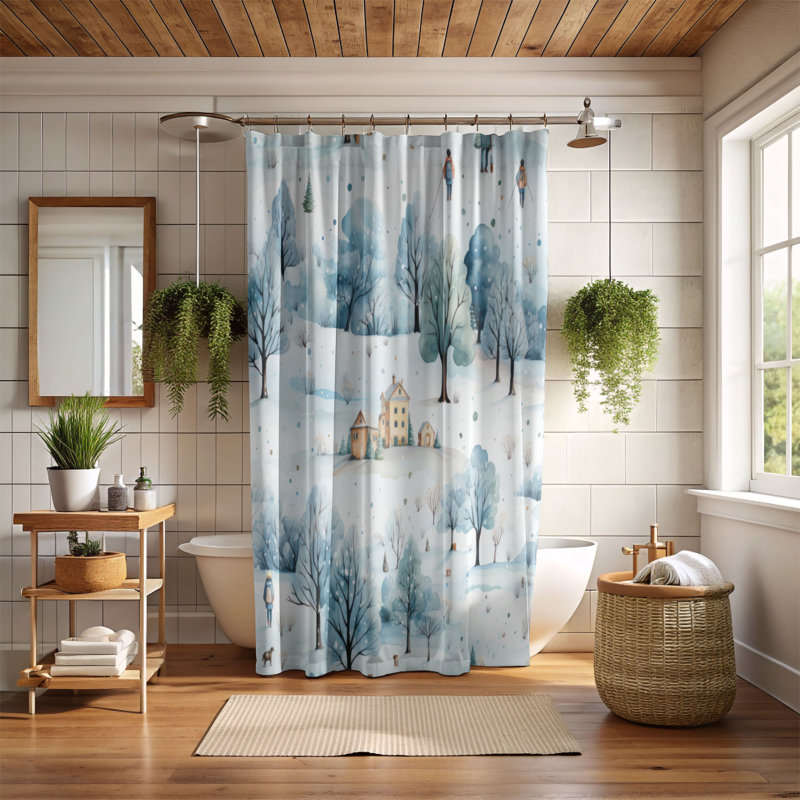 Rideau de douche Glacial Hideout - Premium, H 74 po x l 71 po