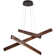 3-Light Wooden Linear Pendant Light Suitable for Living Room Dining Room Kitchen Island Walnut Color 3000K is Dimmable