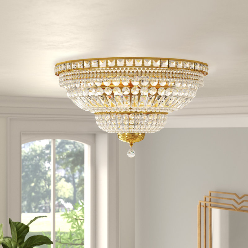 Stinnett Crystal Flush Mount, Gold