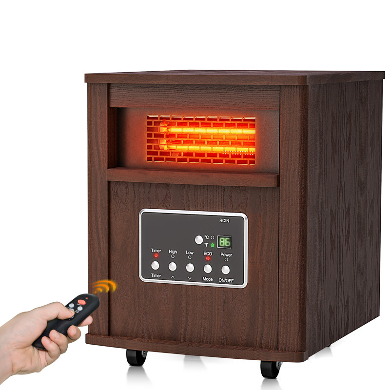 Chauffages d'appoint infrarouges Riifi pour usage intérieur, 1000/1500 W, avec roulettes, thermostat, commutateur °C/°F, mode éco.