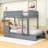 Bunk Bed With Twin Trundle, USB Outlets And Storage Drawers,Shelves-458214737-458214740