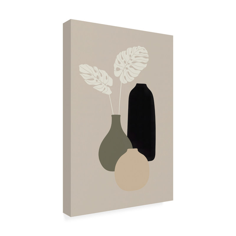 Art sur toile «bolologado trois vases II», H 19 po x l 12 po