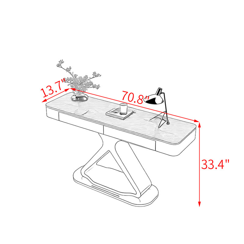 Console en métal de style italien., 33.4" H x 70.8" W x 13.7" D