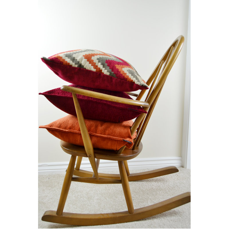 Lori Chevron Square Cushion, 49 x 49cm, Burnt Orange/Red