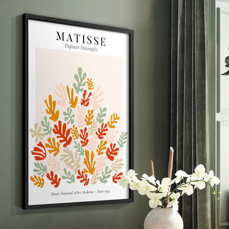 Matisse LXXXVI Framed Print - Solid Wood, Black Single Picture Framed, 20" H x 16" W
