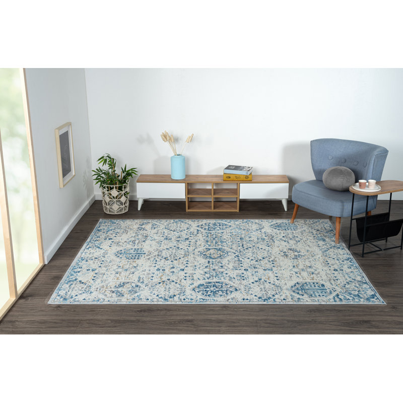 Helene Beige/Blue Rug, Rectangular 160 x 230cm