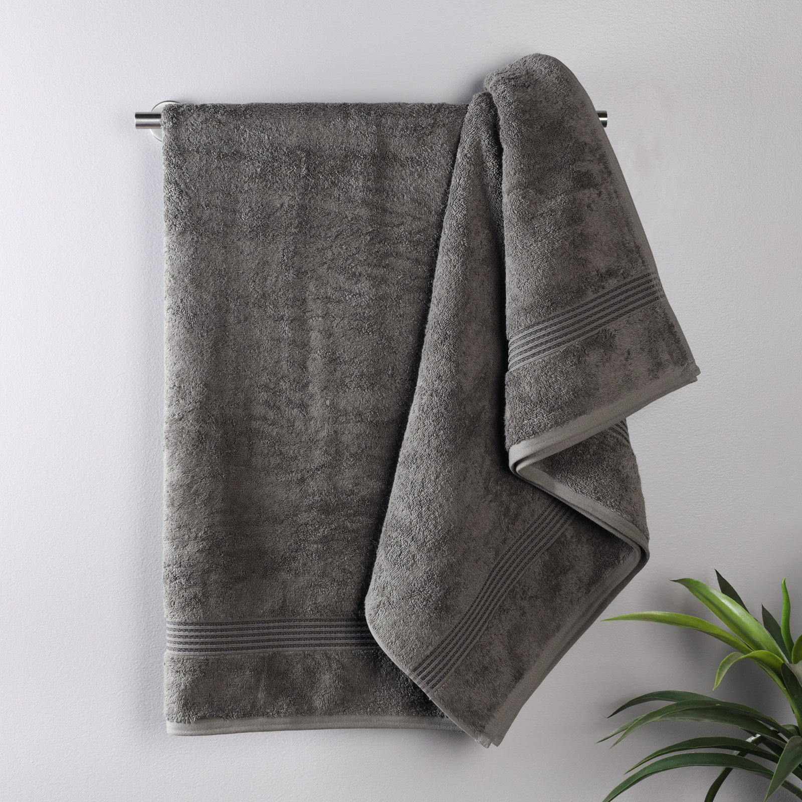 Oleg Egyptian Cotton Bath Sheet Set, Charcoal, Bath Towels - 2 Pack