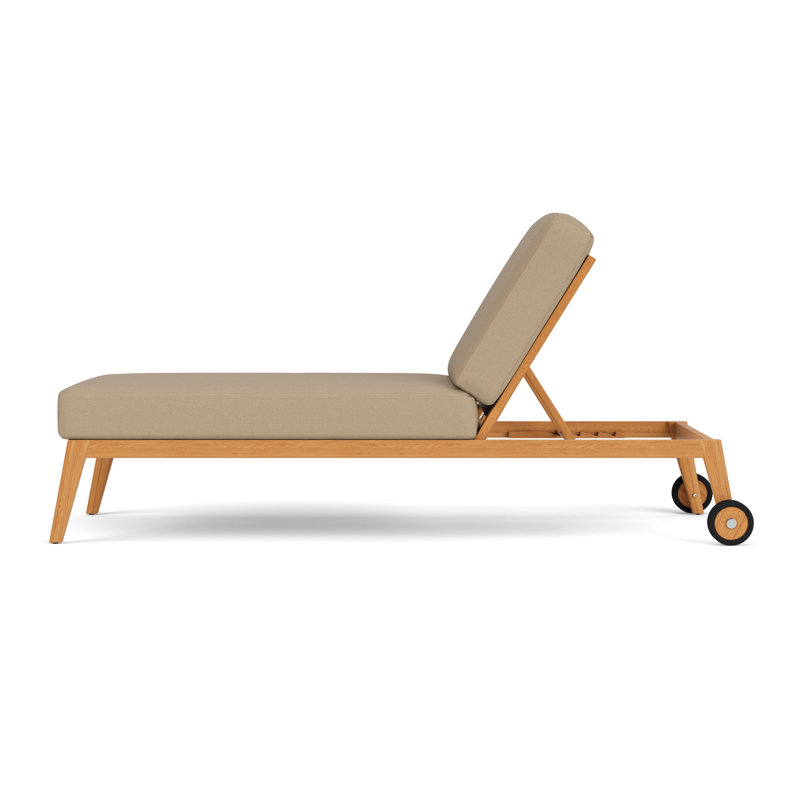 Alpine Outdoor Teak Chaise Lounge, Fife Sahara