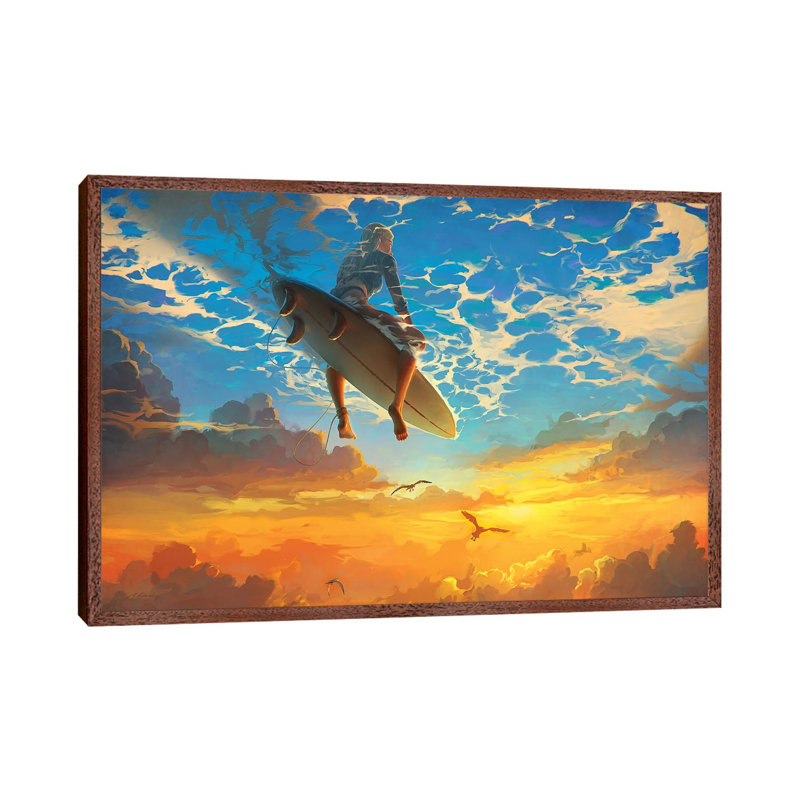 Beautiful World by Artem Rhads Chebokha - Print on Canvas, 66.04cm H x 101.6cm W x 3.81cm D, Classic Brown Wood Framed