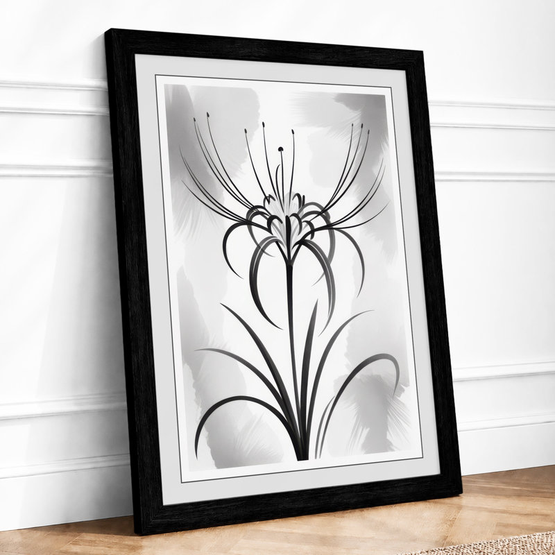 Elongated Petals Botanical - Print, Black, A3 - 42.0 x 29.7 cm