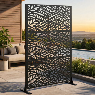 Outdoor Freestanding Metal Privacy Screen Panel