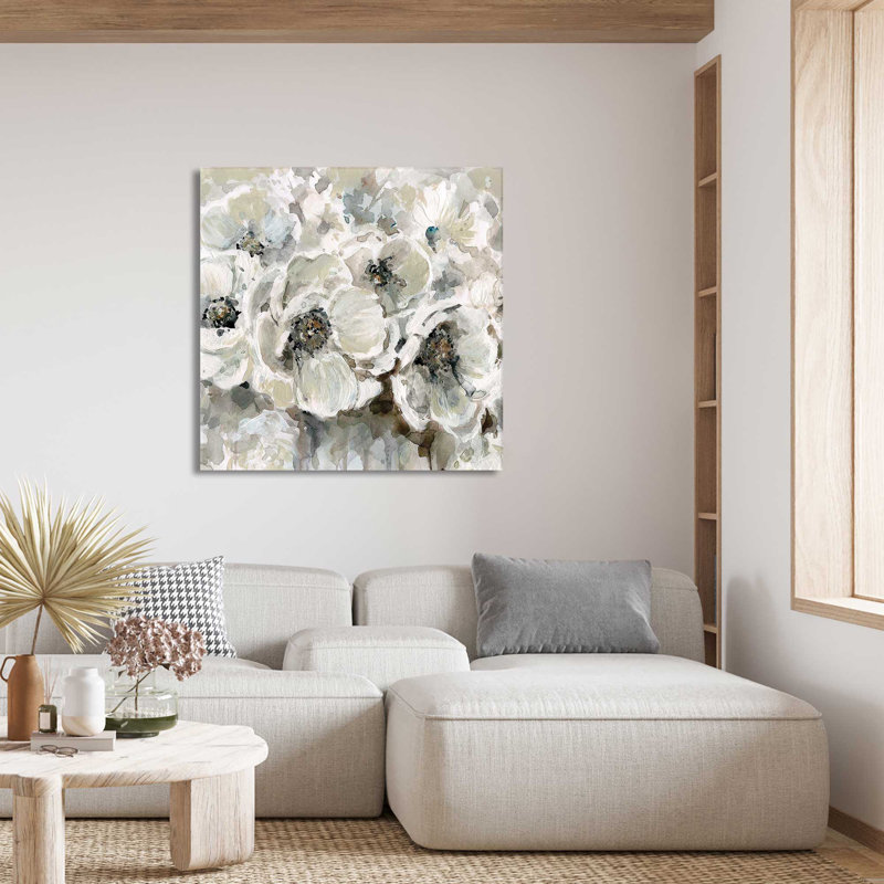 «Soft Fragrance I» par Carol Robinson - Peinture, L 18 po x H 18 po, Toile tendue