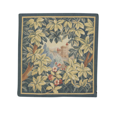 Tapis beige et bleu noué à la main de haute qualité