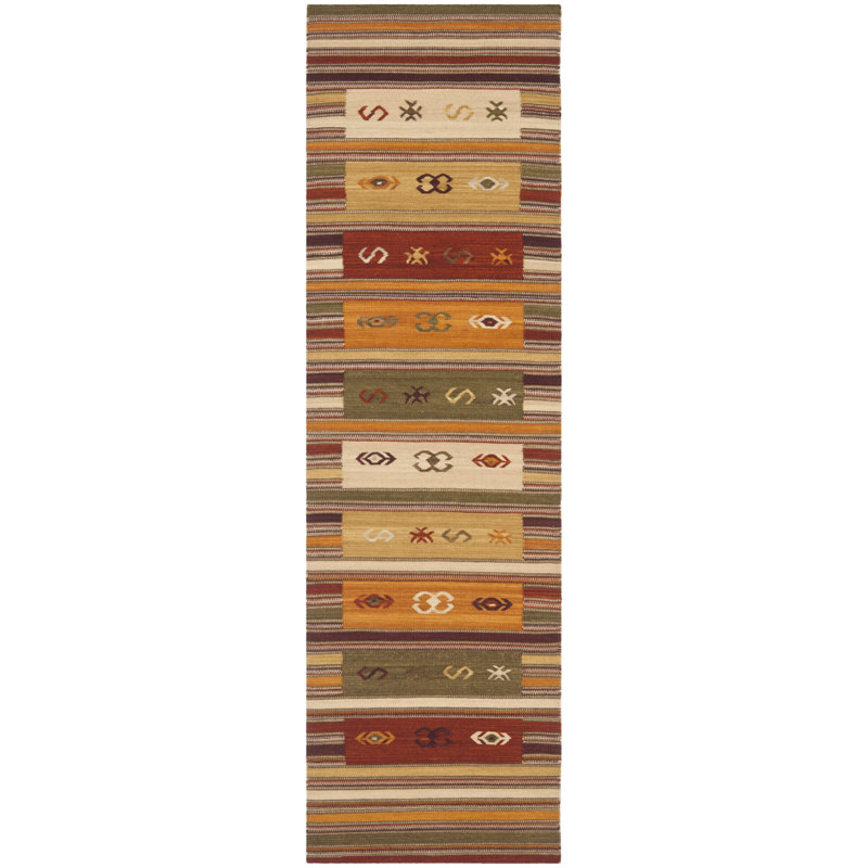 Bennett Hand Woven Wool Southwestern Rug, Runner 2'3" x 6'