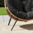 Oversized Rattan Egg-Shaped Chair With Comfortable Cushions. Suitable For Indoor Use In Living Rooms, Bedrooms, Balconies, Patios, And Outdoors. Gray.-1514004491