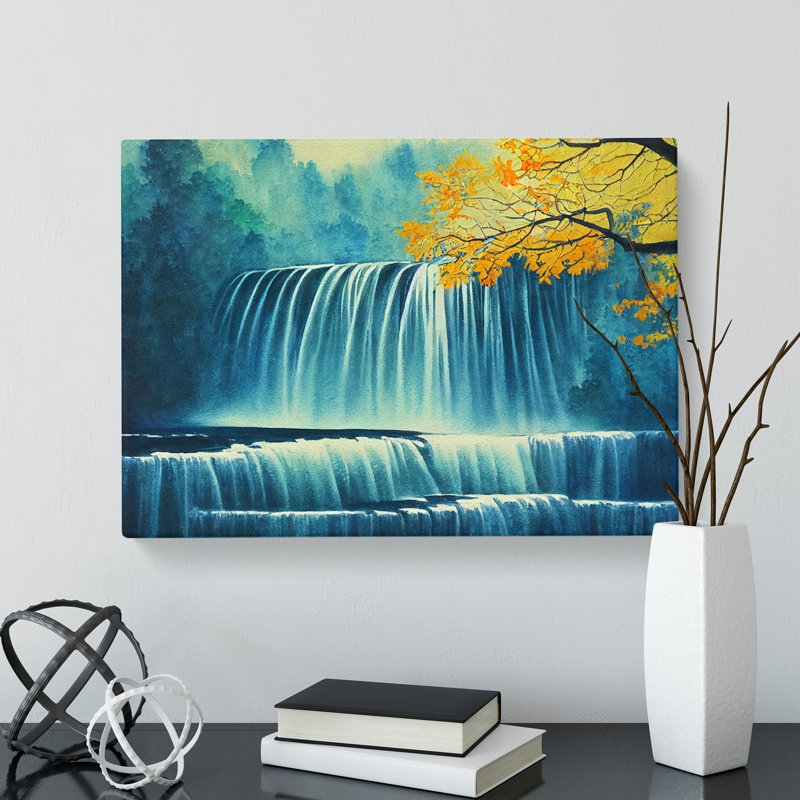 Autumn Waterfall - Wrapped Canvas, 40cm H x 60cm W x 3cm D
