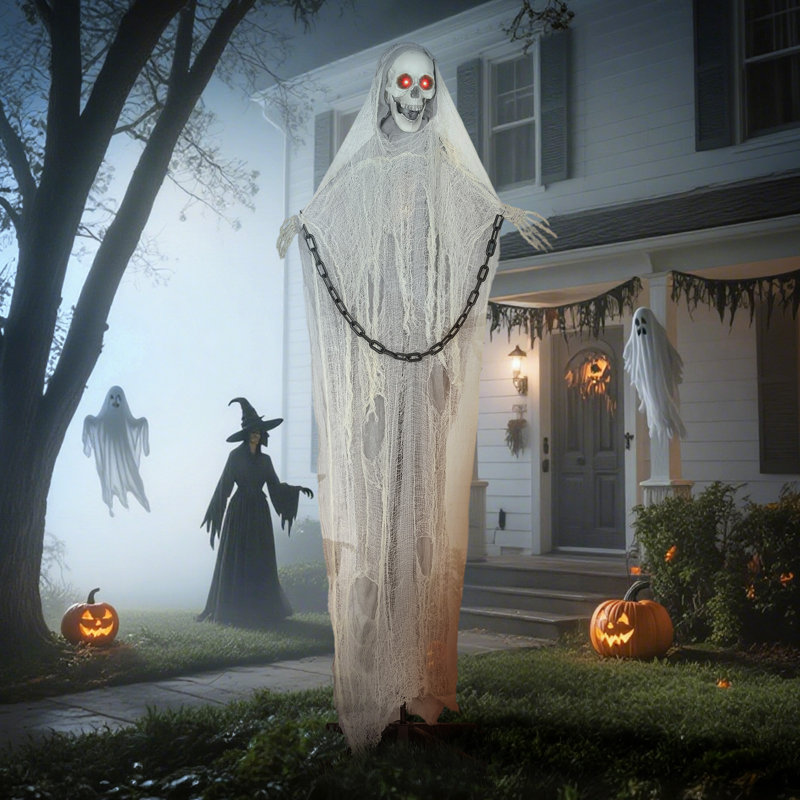 Outsunny 183 cm Life Size Halloween Animated Skeleton Grim Reaper