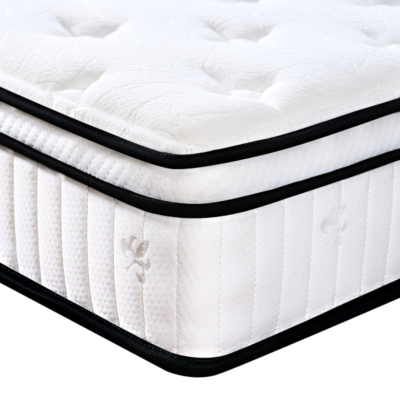 Matelas double ferme de taille moyenne de 10 pouces avec pochette individuelle, idéal pour toutes les positions de sommeil, comprimé dans une boîte, mousse à mémoire de forme et ressorts ensachés, blanc et ressorts non