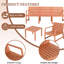 Abricot brun 5 meubles pour l'intérieur et l'extérieur - 3, 2 chaises, tables basses, rouille, Pp imperméable, espace, cadre confortable de conception profonde, installation rapide et facile, balcon Smart Space