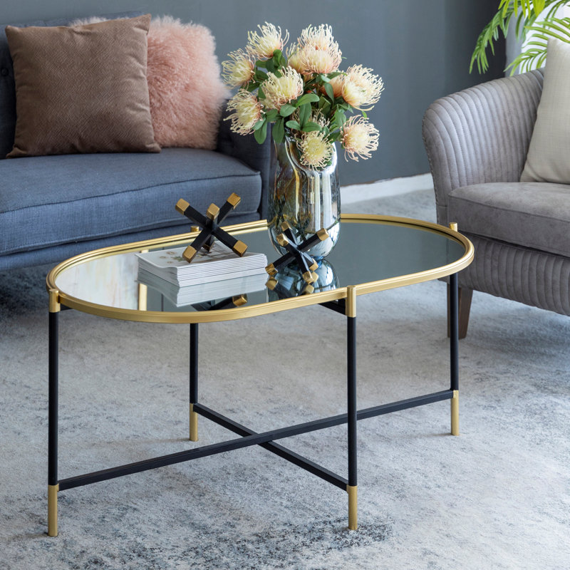 40.7'' Glass Top Console Table
