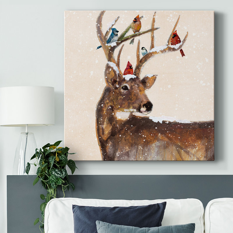 Winter Stag and Friends-Gallery Wrapped Canvas, H 40 po x l 40 po x P 1,5 po