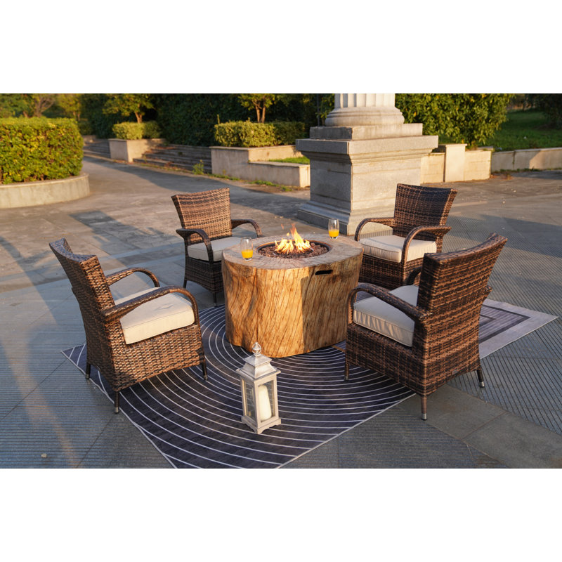 Ensemble de conversation pour 4 personnes avec coussins