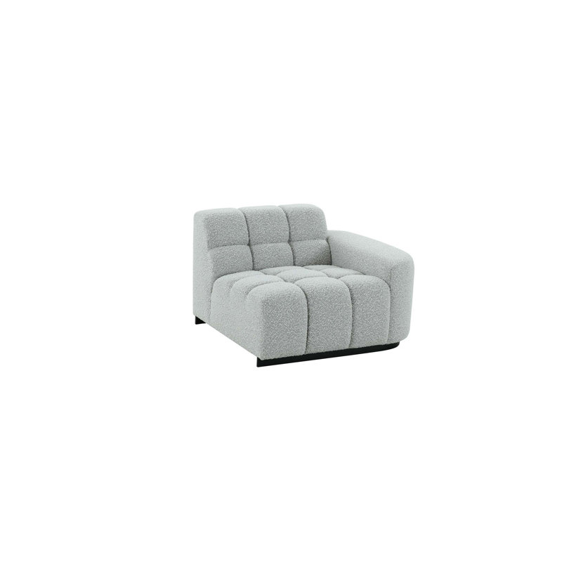 Modern Modular Sectional Sofa Set, Gray Polyester, 31" H x 118" W x 89" D