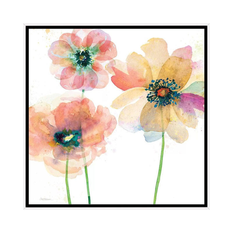 «Summer Field's II» par Carol Robinson, reproduction d'art sur toile tendue, Toile avec cadre blanc