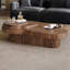 Ensemble de tables basses en MDF brun et en bois massif
