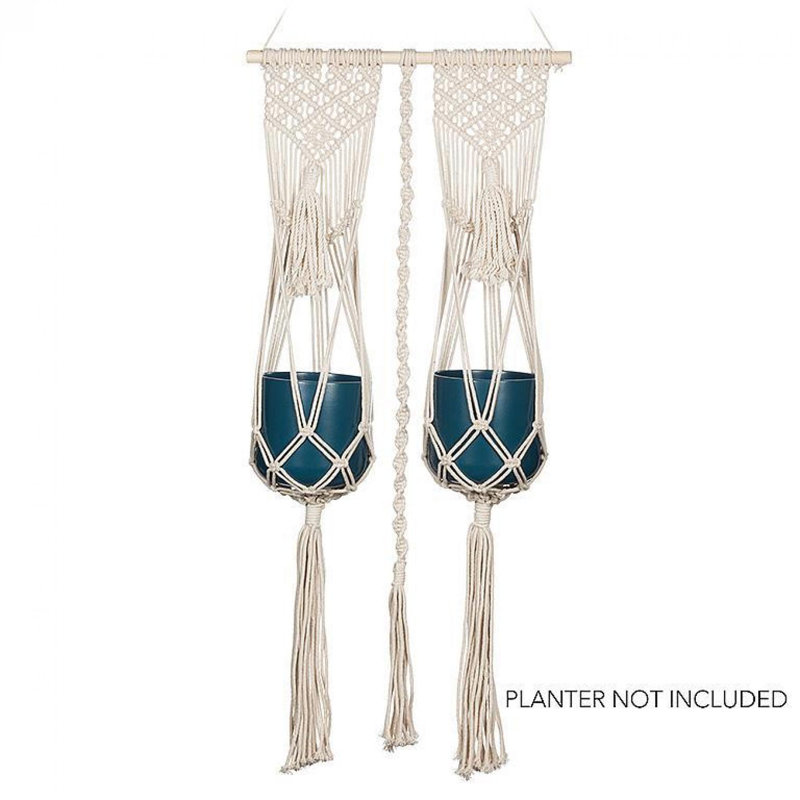 Double Macrame Hanging Plant Holder