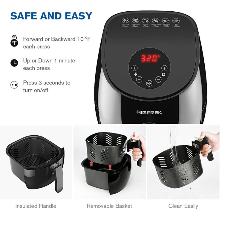 Friteuse Aigerek, écran tactile 3,2 litres avec affichage numérique