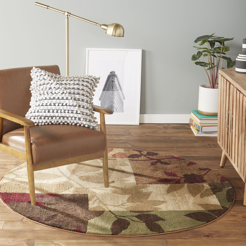 Rubith Floral Indoor Rug, Round 5'2"