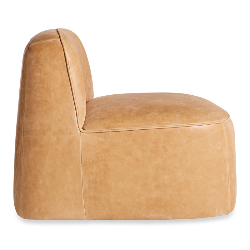 Looksee Swivel Side Chair, Camel Leather