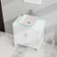 Meuble-lavabo moderne de 30 pouces avec lavabo, plateau en verre et grand espace de rangement pour la vie organisée