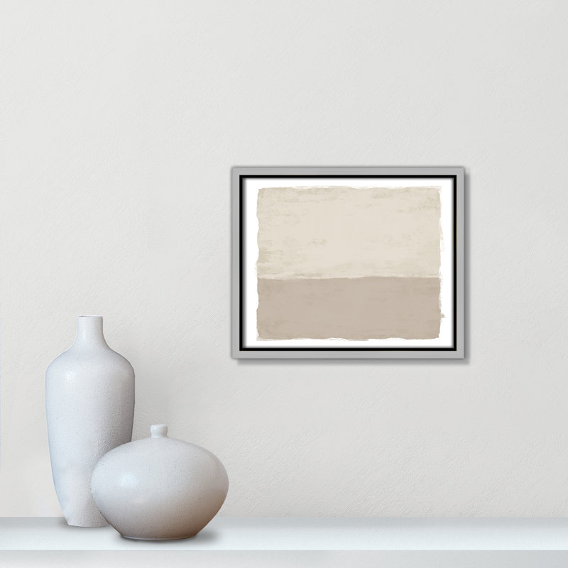 Silent Sands II - Landscape Version Print par Natalie Carpentieri, Toile avec cadre, Flottant argent, L 11,5 po x H 9,5 po