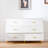 Six Drawers, Golden Straight Aluminum Handle, Golden Triangle Legs, White Locker
