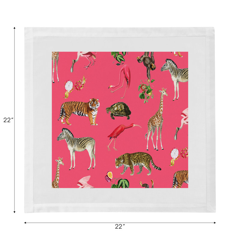 Exotix Cotton Sateen Dinner Napkins, Cherry