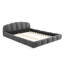Élégante base de lit tapissier en chenille élégante, tête de lit épaisse incurvée et pied de lit enveloppé, lit de plancher à profil bas, aucun sommier requis, assemblage facile-1806468309-1806468308