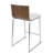 Mara 26" Contemporary Counter Stool In Brushed Stainless Steel, Walnut Wood, And White Faux Leather By Lumisource - Set Of 2